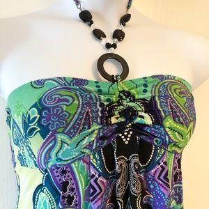 Carole Little Dress Size: 6 Blues and Greens Paisley